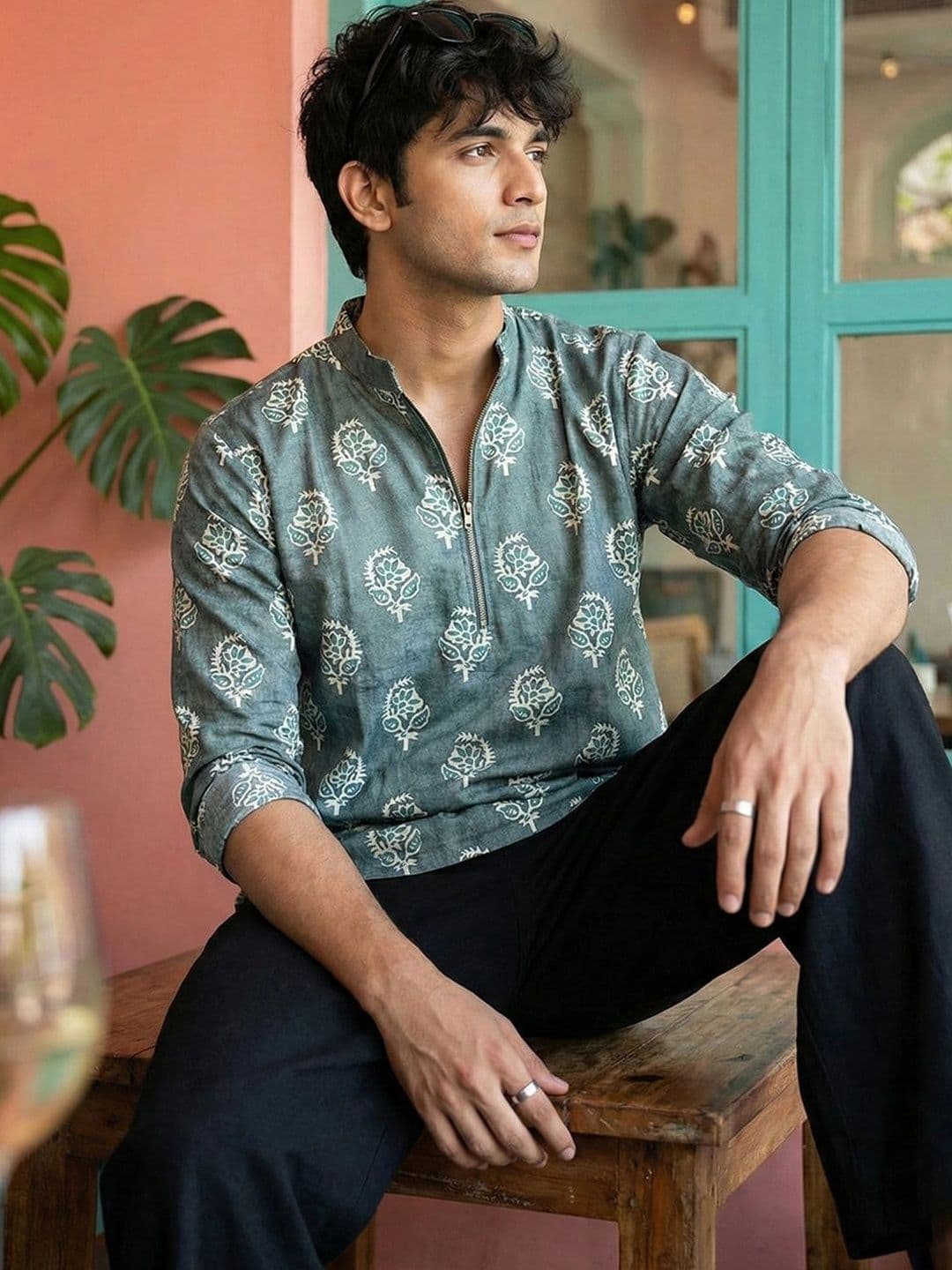 House of Pataudi Men Ethnic Motifs Printed Kurta - view 1