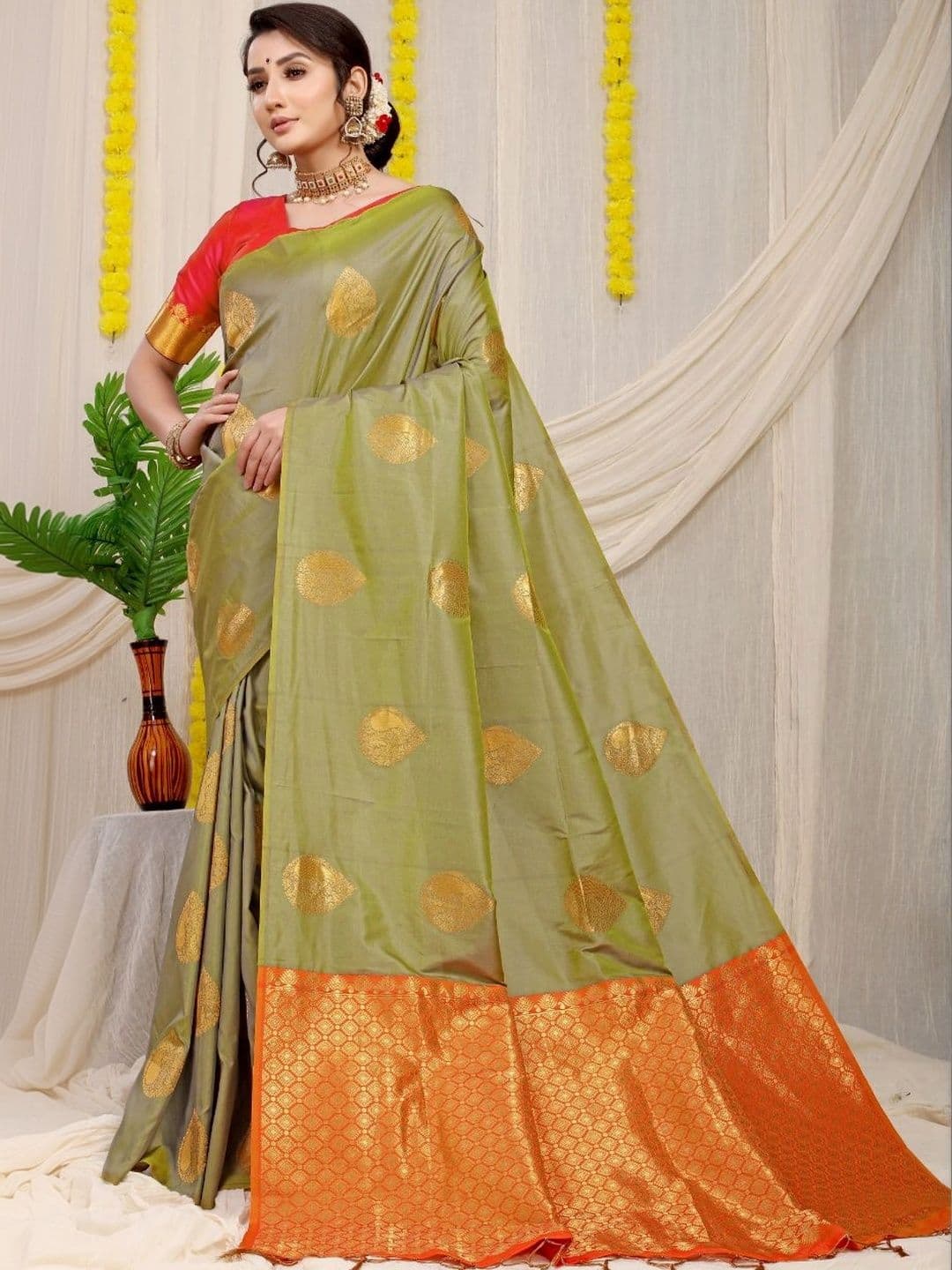 Dhaaga Ghar Woven Design Zari Art Silk Banarasi Saree - view 1