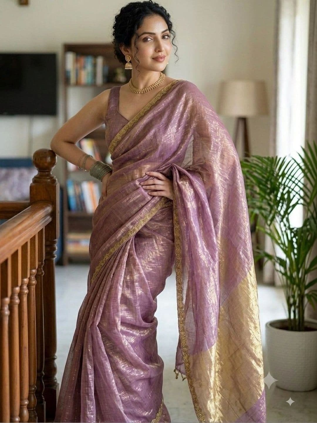 Akshmi Creation Women Woven Design Zari Supernet Saree - view 1