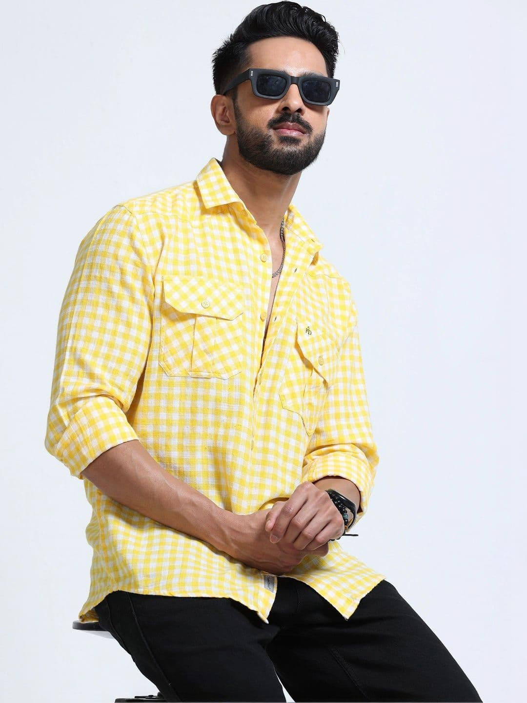 FashionDistrict Men Comfort Gingham Checks Sheer Checked Casual Shirt - view 1