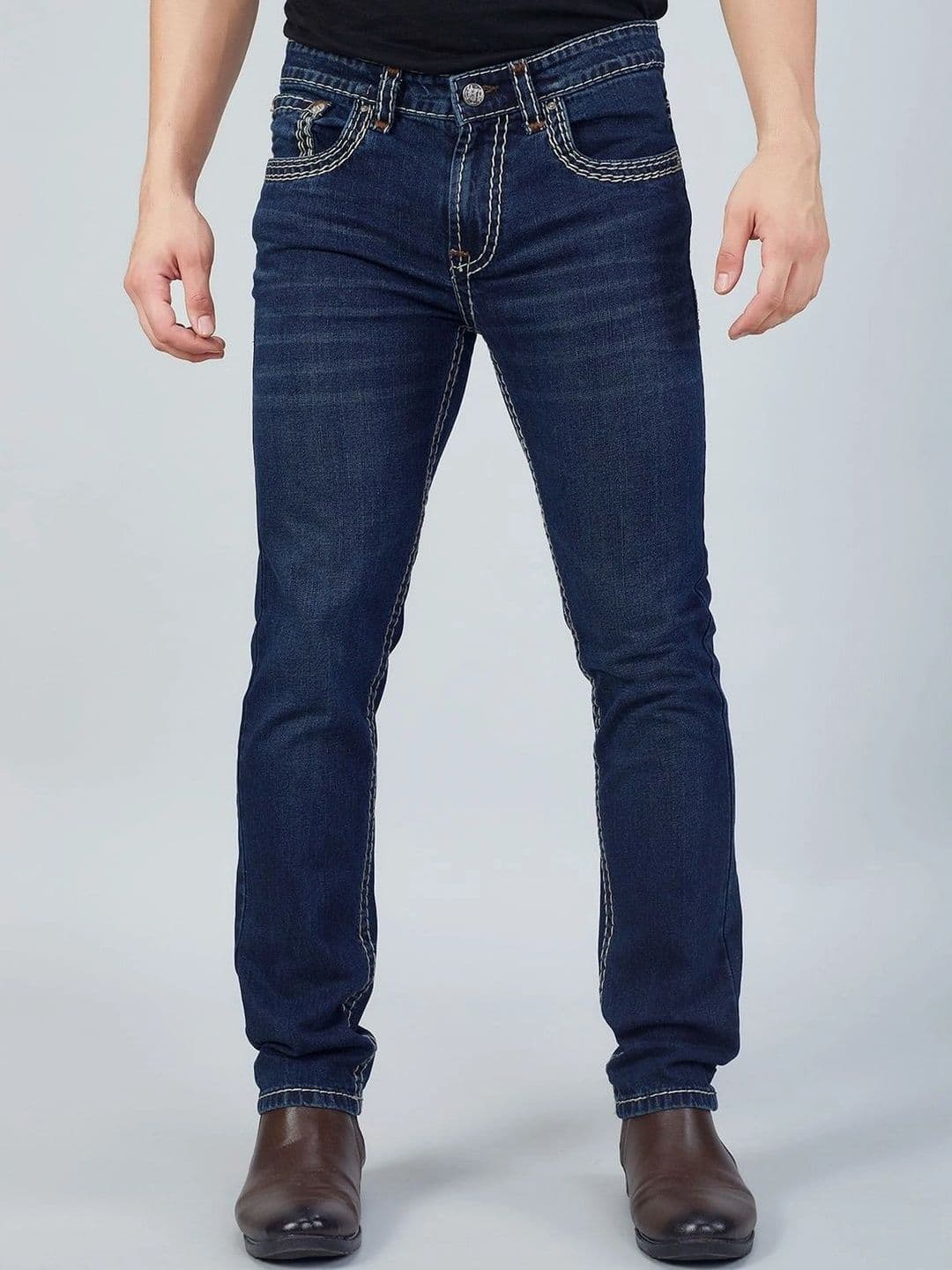 FLYING SHARK Men Slim Fit Mid-Rise Stretchable Jeans - view 1