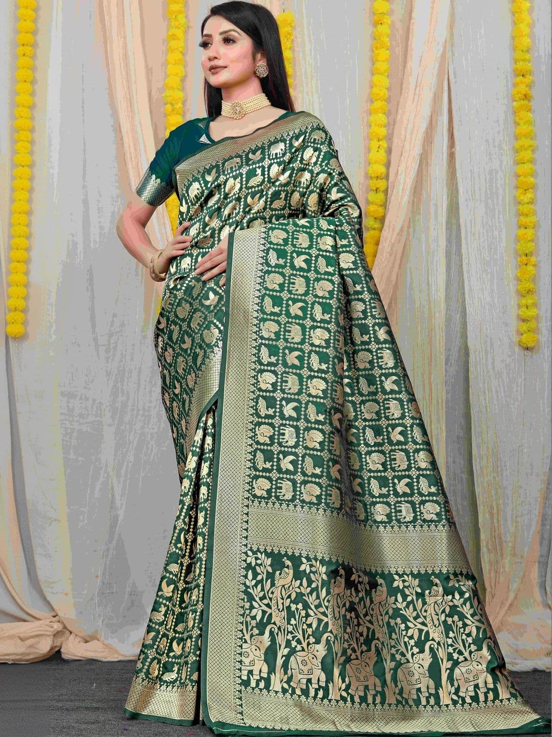 Dhaaga Ghar Woven Design Zari Art Silk Patola Saree - view 1