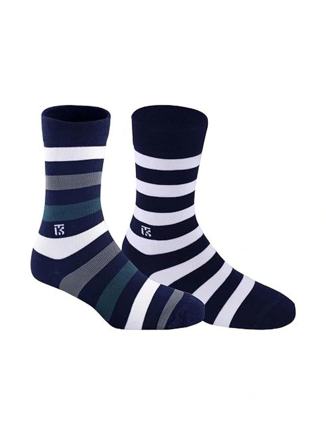 Kikitoes Men Pack of 2 Assorted Striped Calf Length Socks - view 1