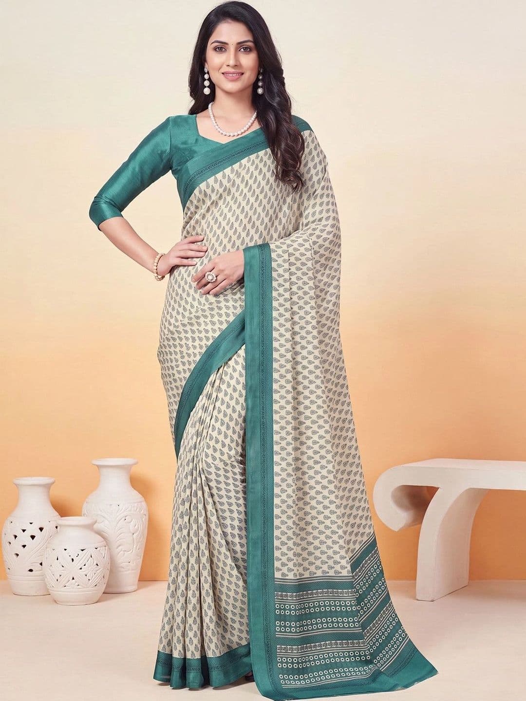 Anouk Ethnic Motifs Poly Crepe Designer Saree - view 1