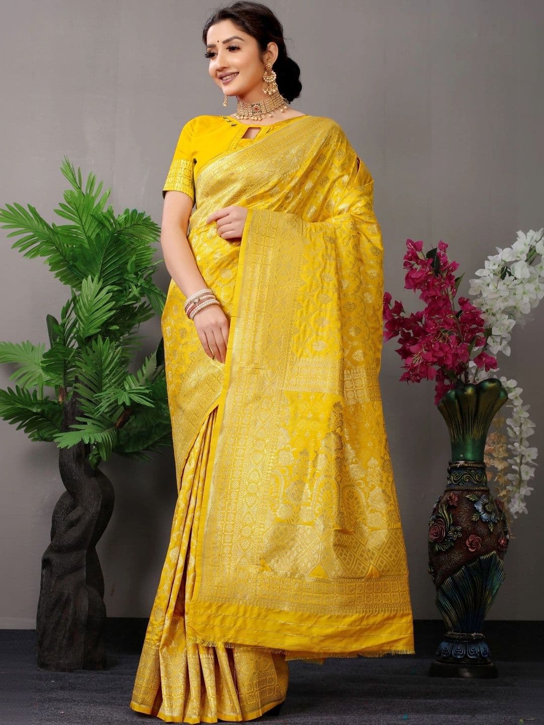 Dhaaga Ghar Woven Design Zari Art Silk Banarasi Saree - view 1