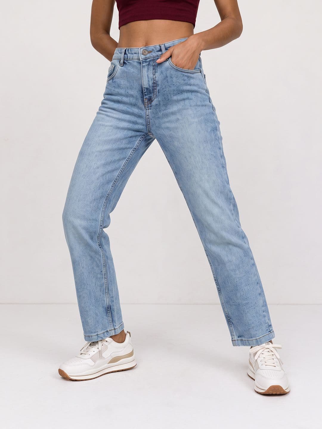 The Roadster Life Co. Women Straight Fit Stretchable Jeans - view 1