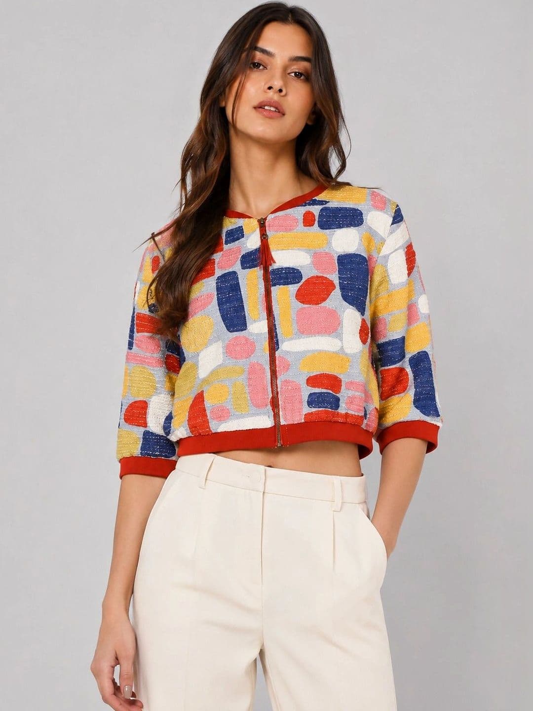Porsorte Women Crop Outdoor Bomber Jacket - view 1