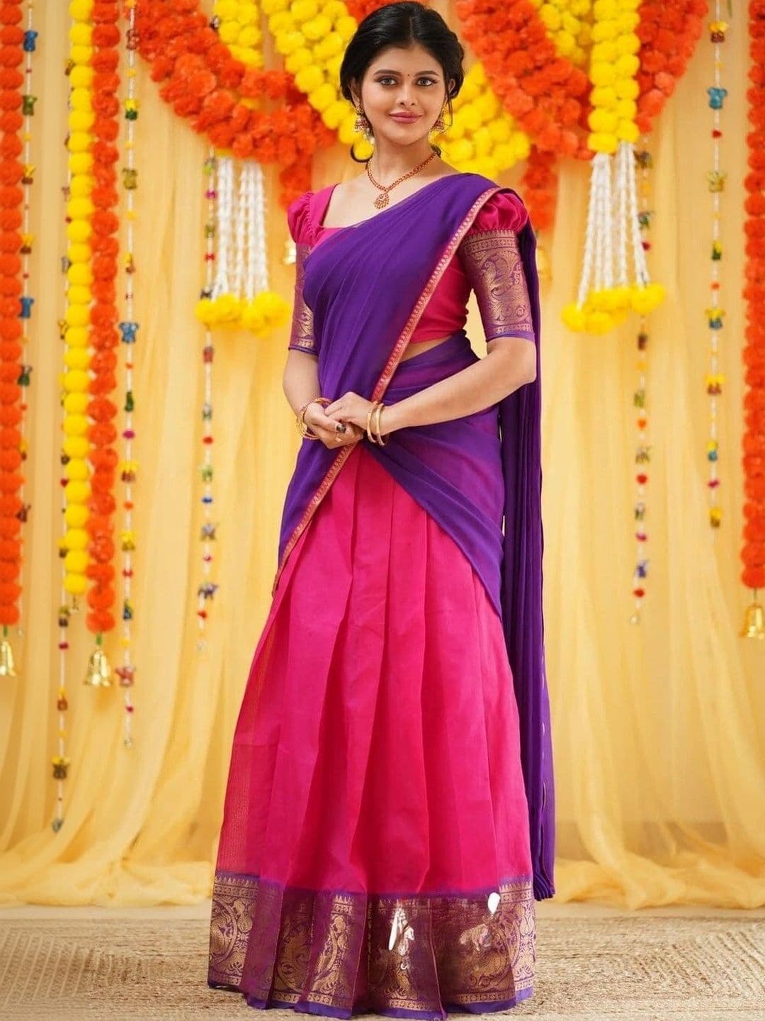 HERE&NOW Embellished Unstitched Lehenga & Blouse With Dupatta - view 1