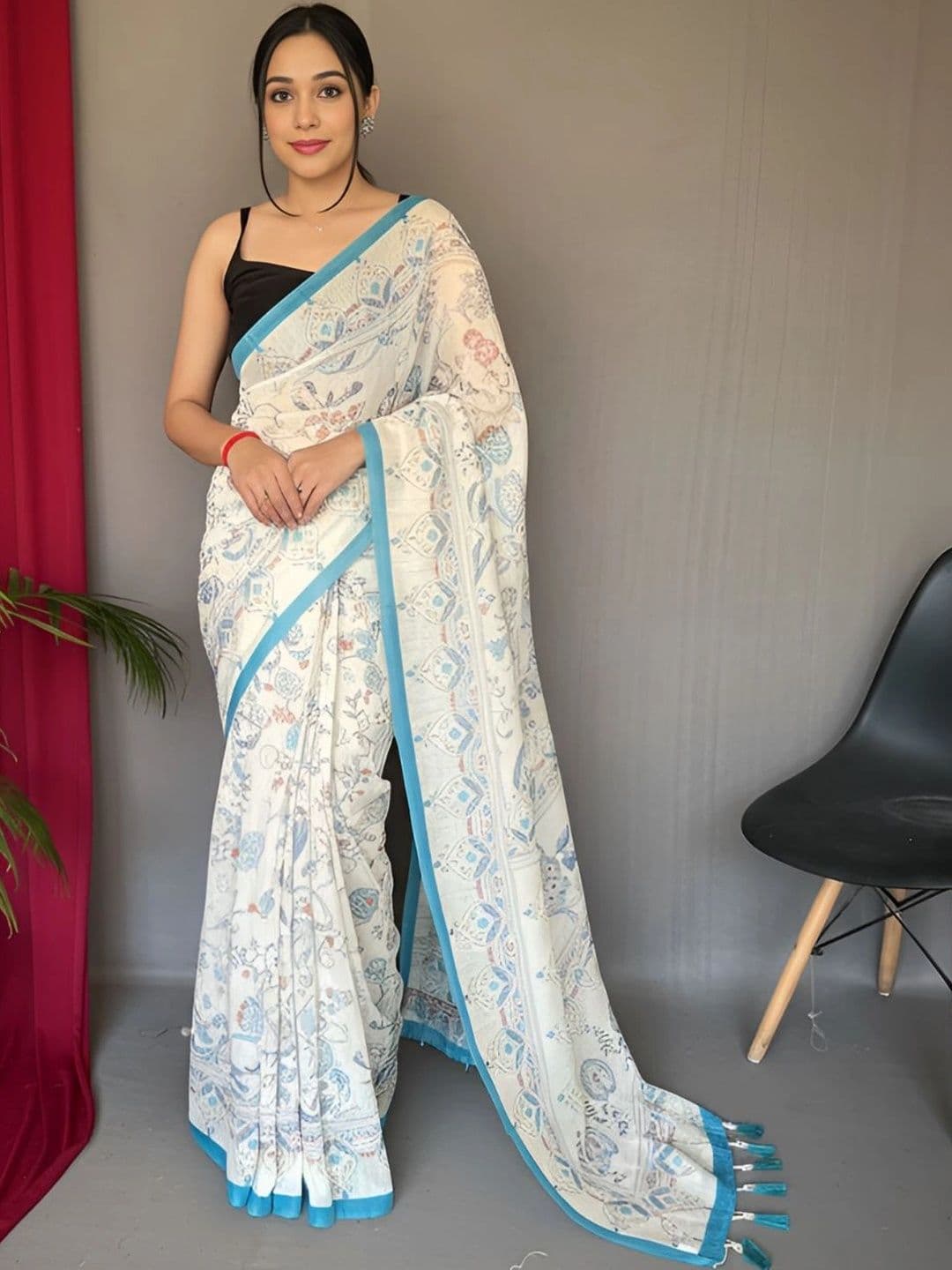 Mitera Kalamkari Handloom Khadi Saree - view 1