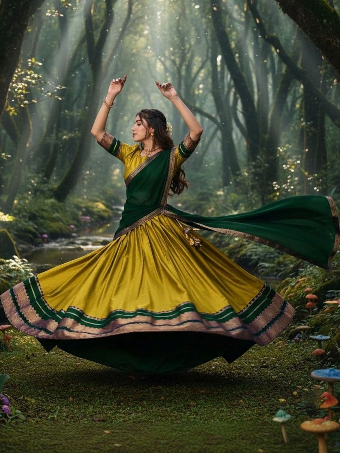 HERE&NOW Unstitched Lehenga & Blouse With Dupatta - view 1