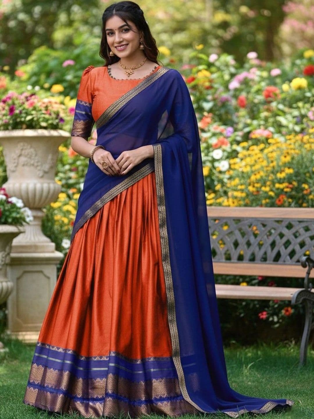 HERE&NOW Embellished Unstitched Lehenga & Blouse With Dupatta - view 1
