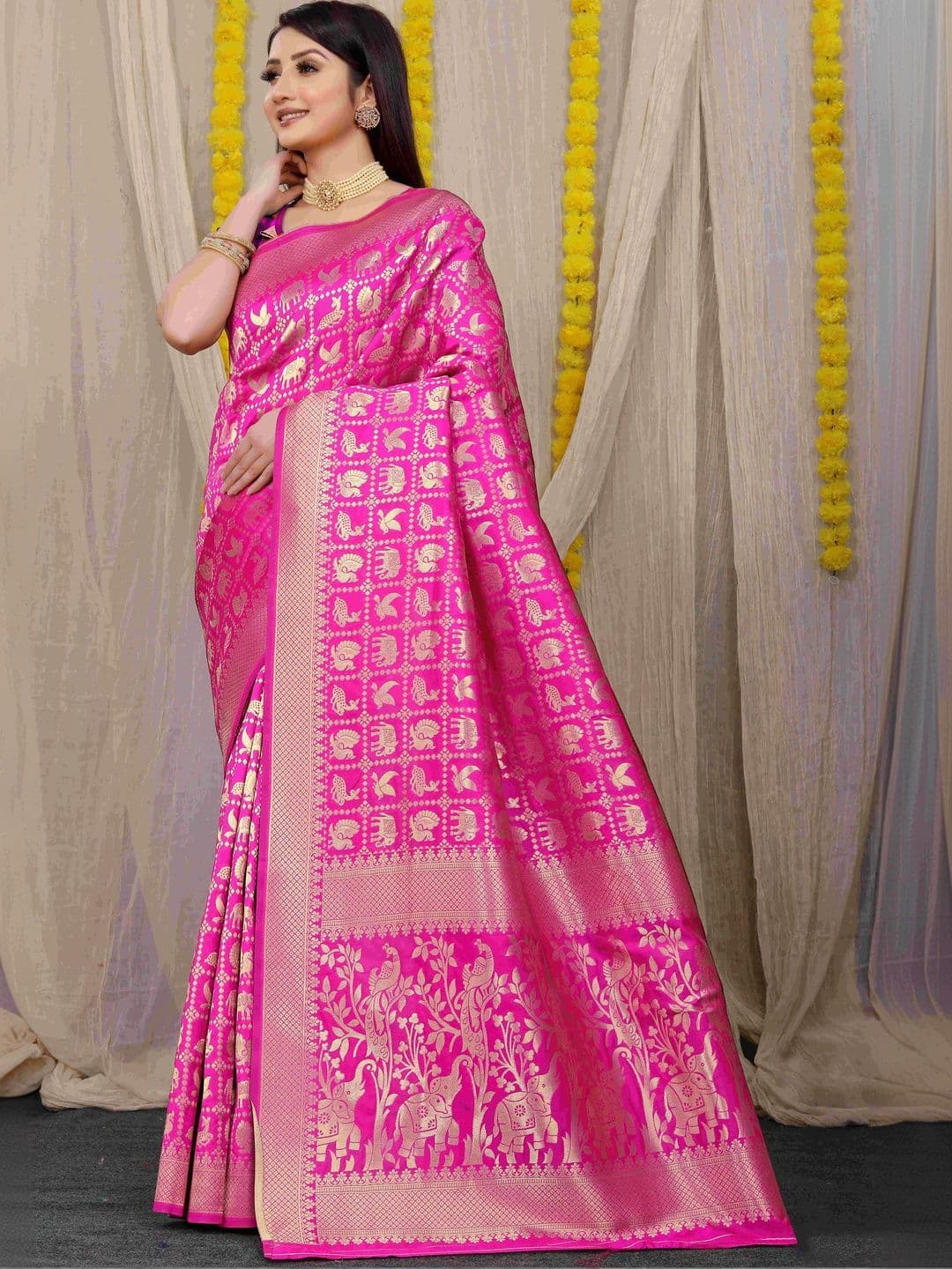Dhaaga Ghar Woven Design Zari Art Silk Patola Saree - view 1