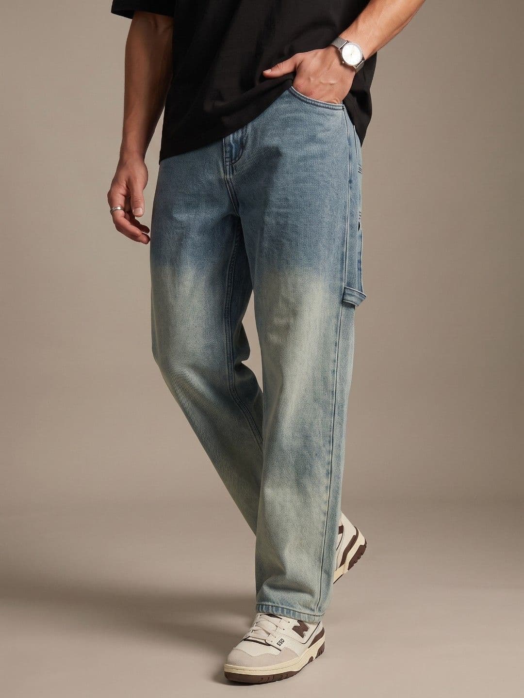 glitchez Men Baggy Fit Heavy Fade Ombre Jeans - view 1