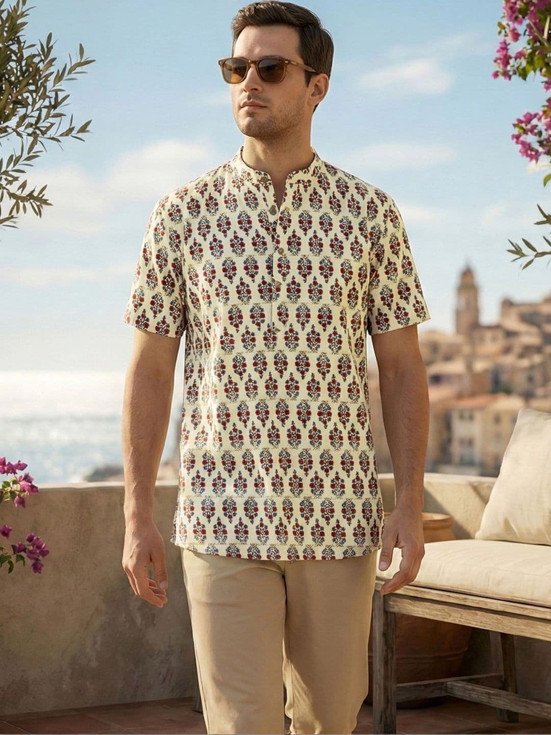 House of Pataudi Men Ethnic Motifs Printed Indie Prints Kurta - view 1