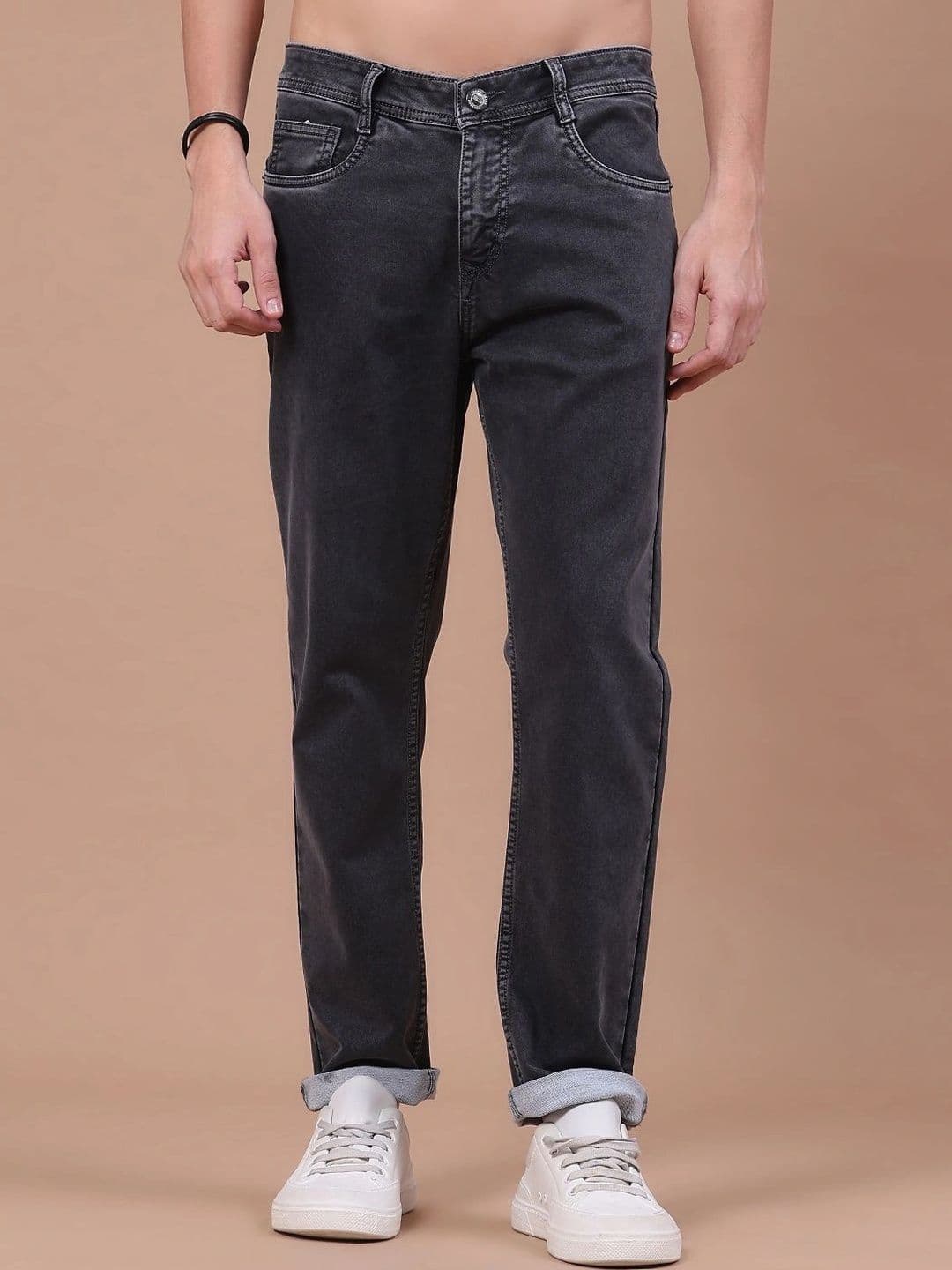 V-Mart Men Regular Fit Mid-Rise Cuffed Hem Jeans - view 1