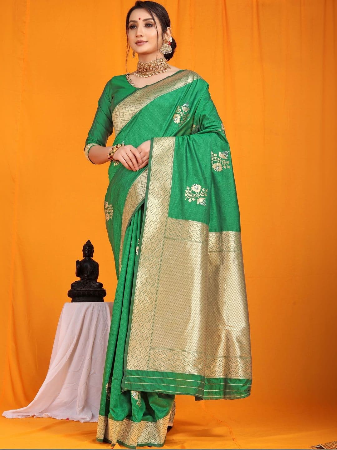 Dhaaga Ghar Woven Design Zari Art Silk Banarasi Saree - view 1