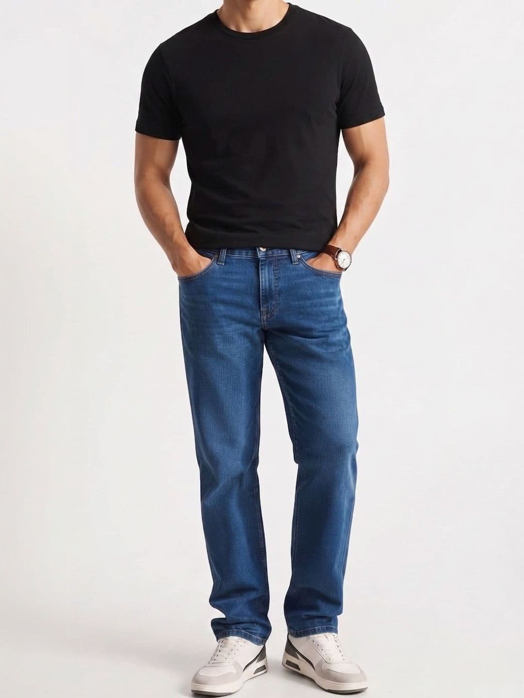 zayla Men Jean Regular Fit Mid-Rise Light Fade Stretchable Jeans - view 1