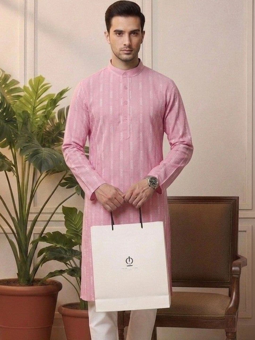 Sypher Boutique Men Dobby Handloom Kurta - view 1