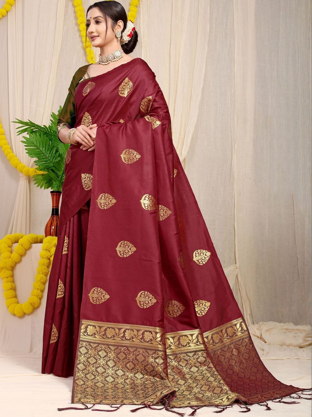 Dhaaga Ghar Woven Design Zari Art Silk Banarasi Saree - view 1