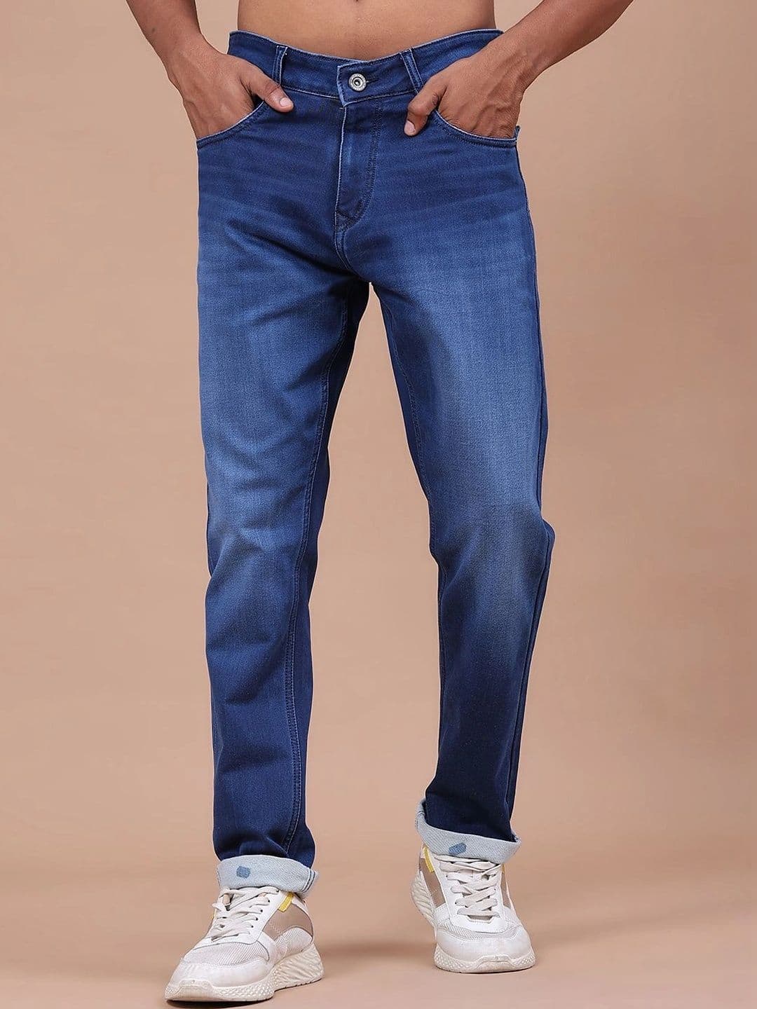 V-Mart Men Solid Regular Fit Mid-Rise Jeans - view 1