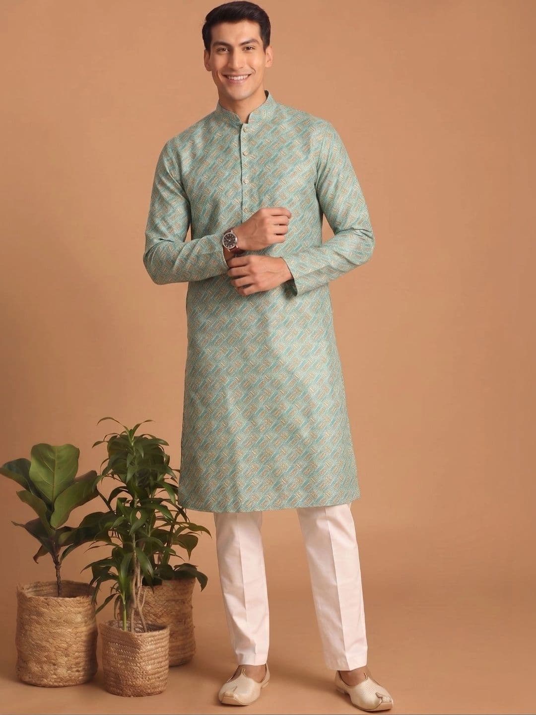 Angasudha Men's Printed Designer Kurta - view 1