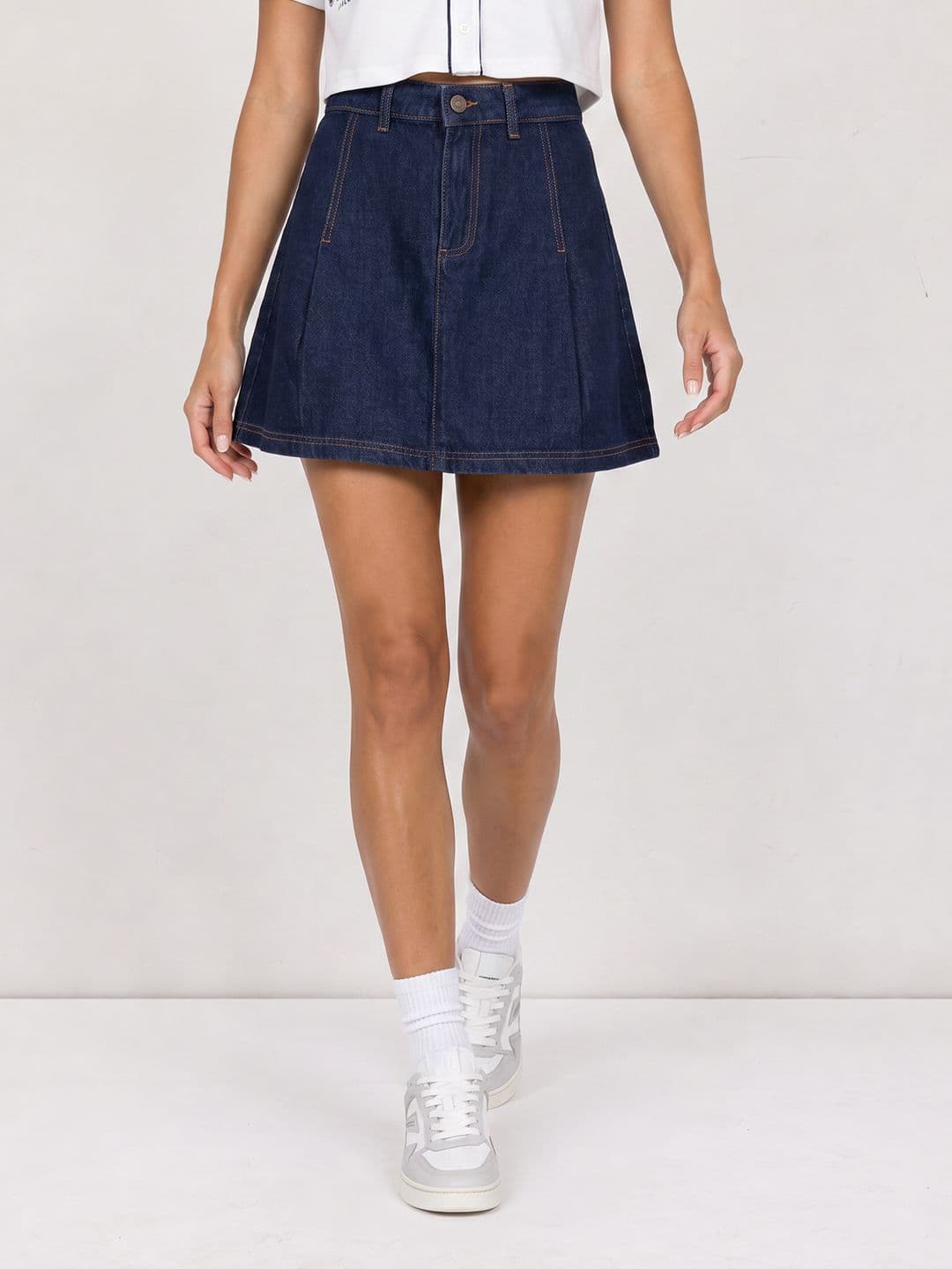The Roadster Life Co. Pleated Pure Cotton Mini Skirt - view 1