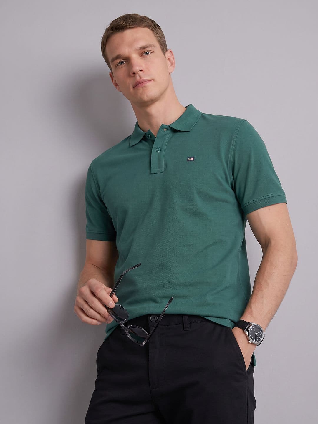 Arrow Men Brand Logo Polo Collar T-shirt - view 1