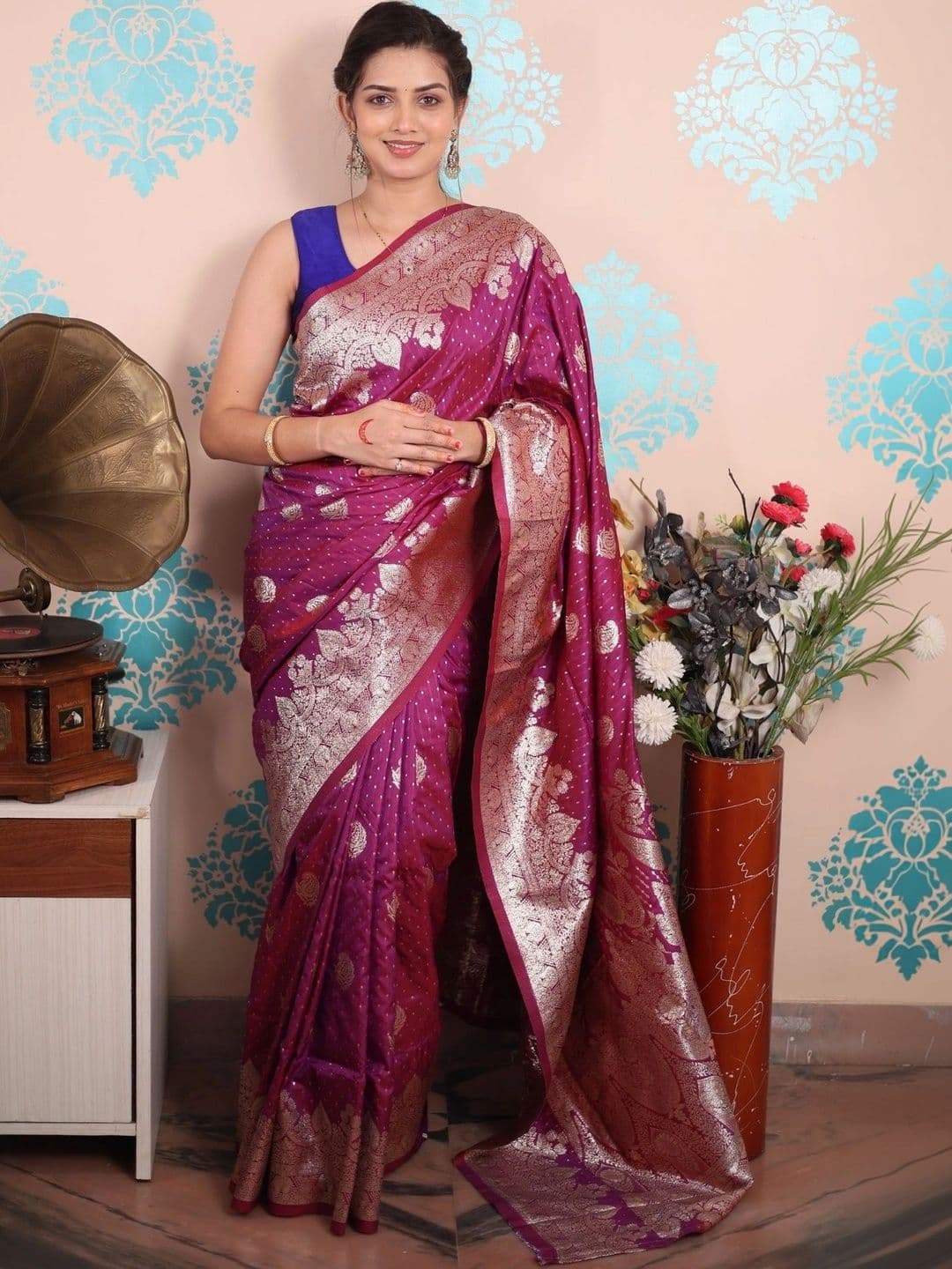 Dhaaga Ghar Woven Design Zari Art Silk Banarasi Saree - view 1