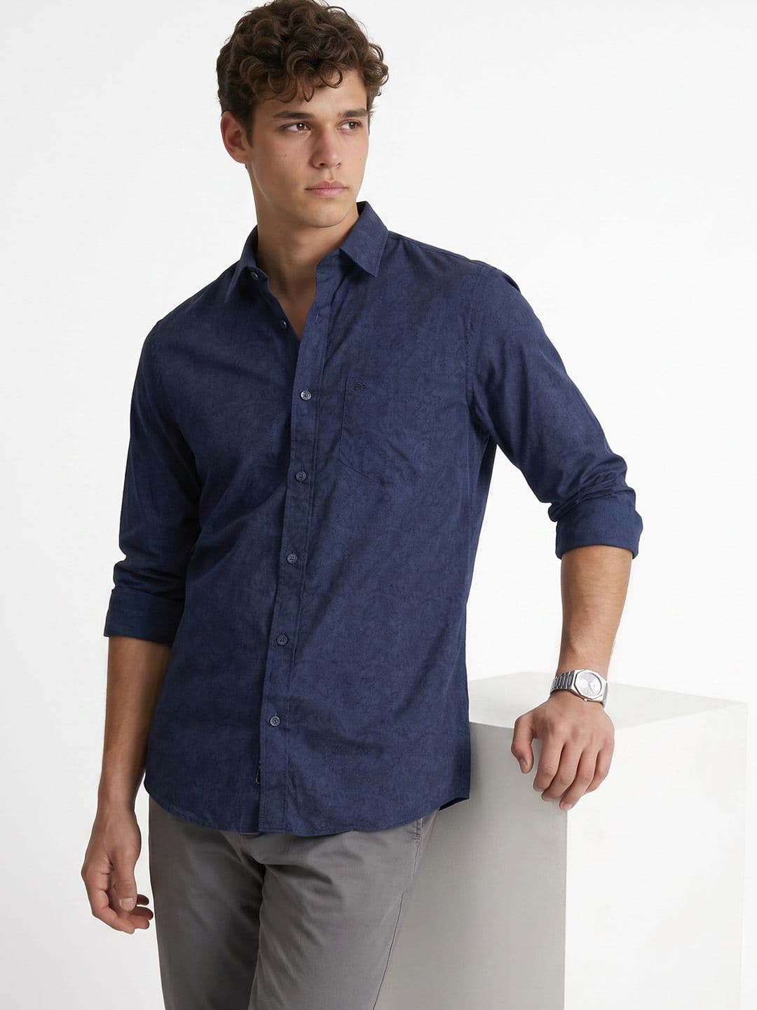 Peter England Men Snug Slim Fit Printed Casual Shirt - view 1
