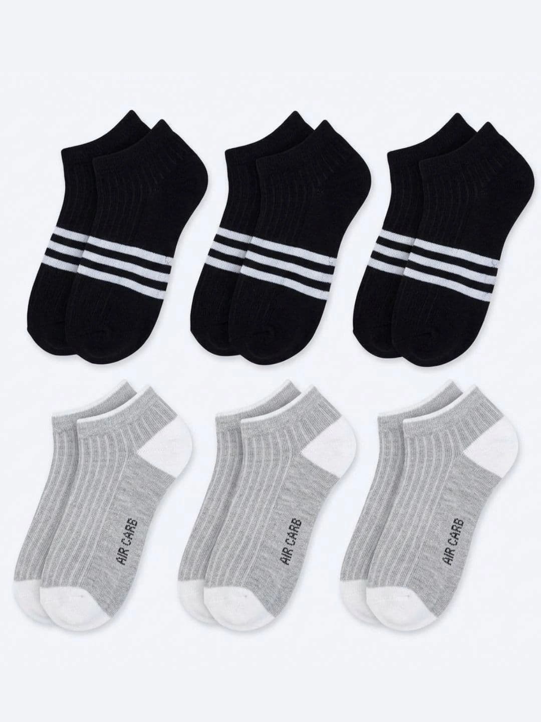 AIR GARB Cotton Stylish Low Ankle Socks Pack Of 6 - view 1