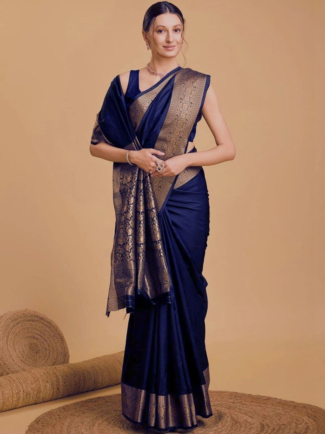 Dhaaga Ghar Women Woven Design Zari Art Silk Banarasi Saree - view 1