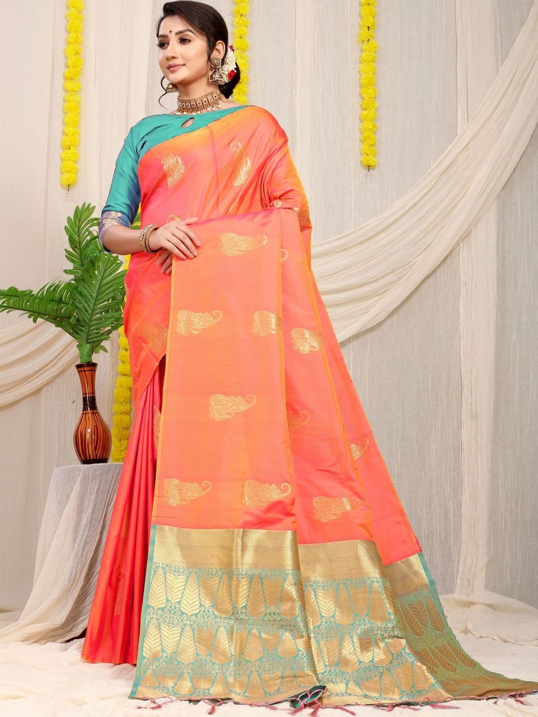 Dhaaga Ghar Woven Design Zari Art Silk Banarasi Saree - view 1