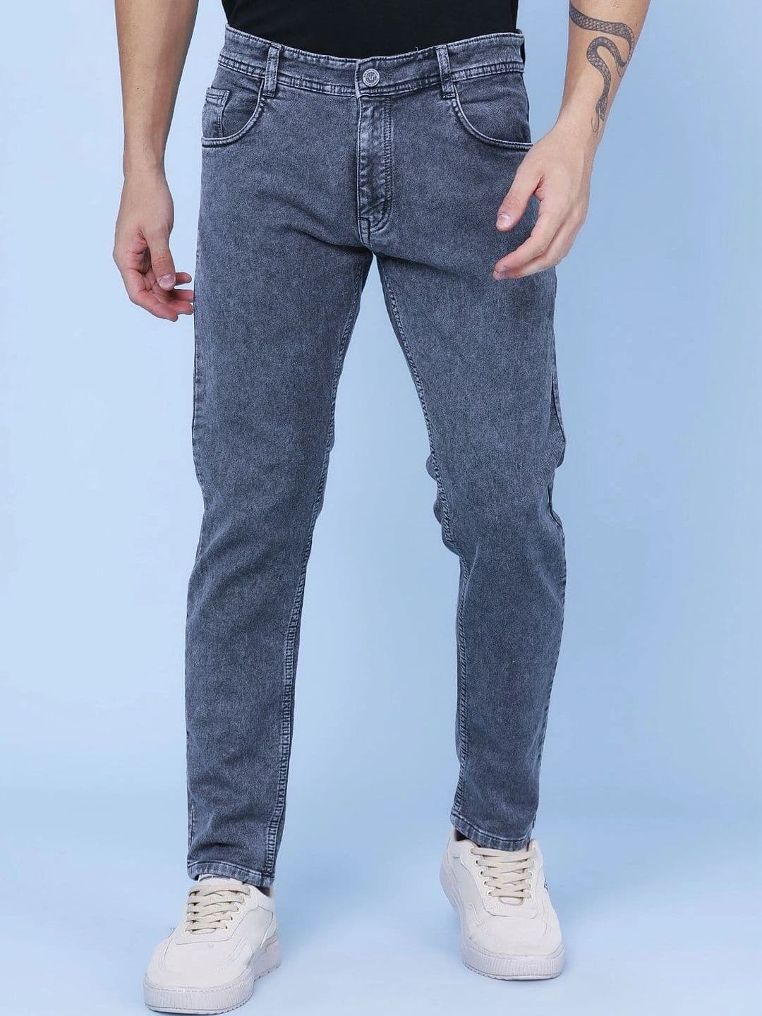 V-Mart Men Cotton Slim Fit Mid-Rise Stretchable Jeans - view 1