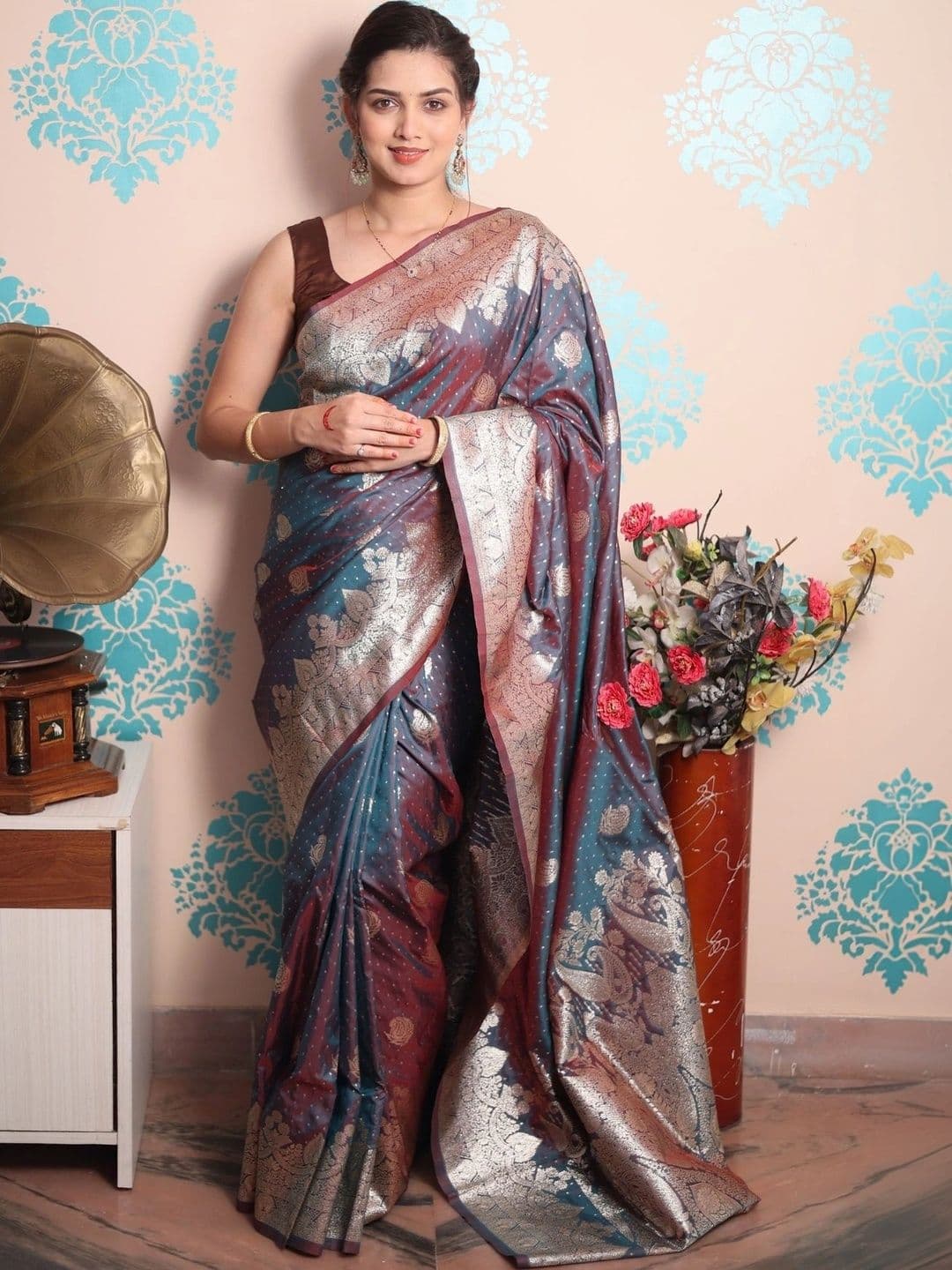 Dhaaga Ghar Woven Design Zari Art Silk Banarasi Saree - view 1