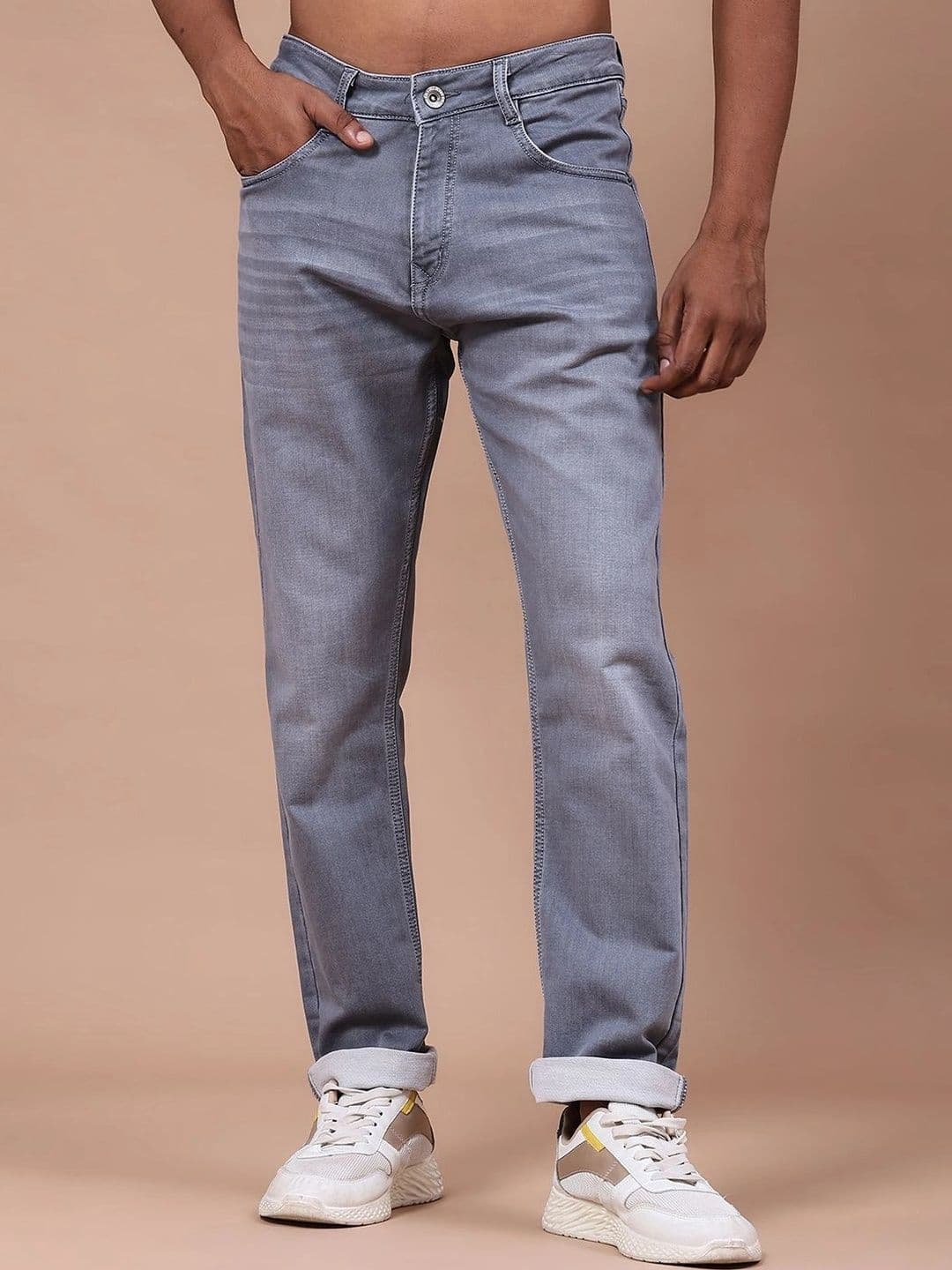 V-Mart Men Cotton Slim Fit Mid-Rise Stretchable Jeans - view 1