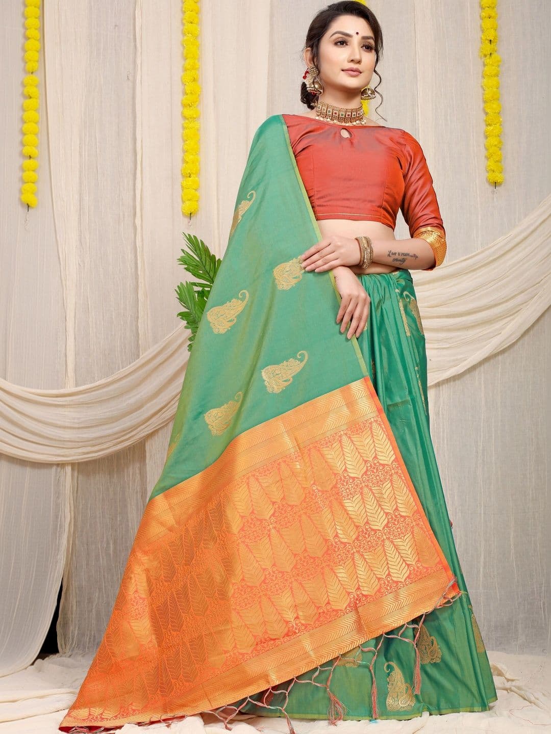 Dhaaga Ghar Woven Design Zari Art Silk Banarasi Saree - view 1