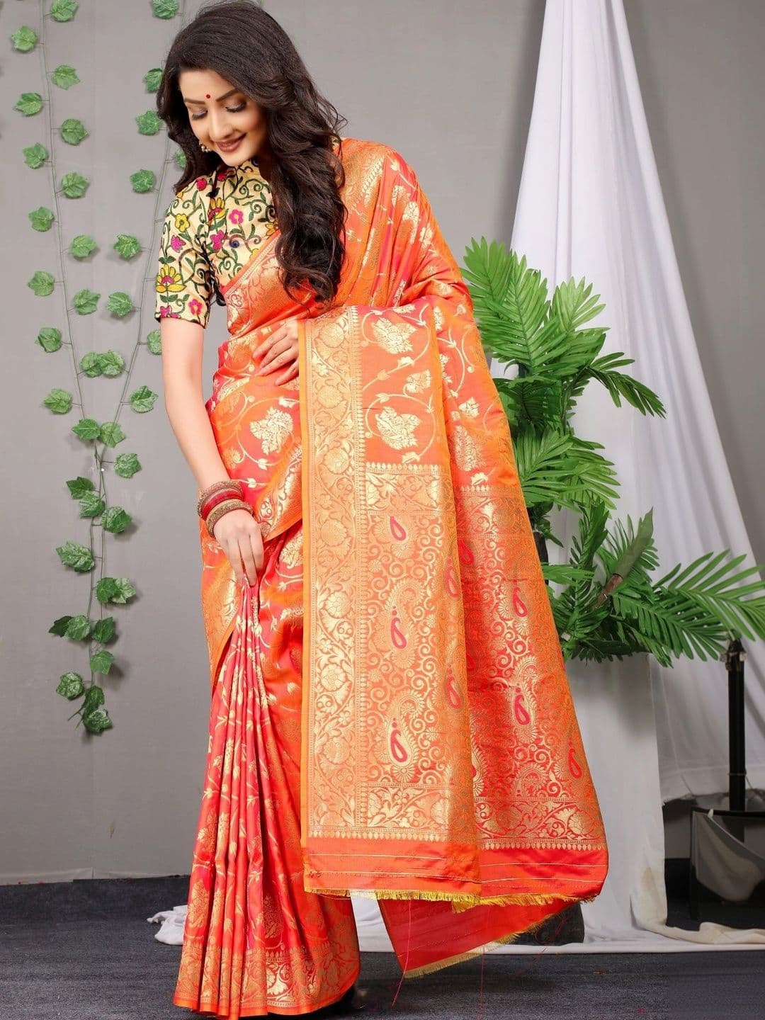 Dhaaga Ghar Woven Design Zari Art Silk Banarasi Saree - view 1
