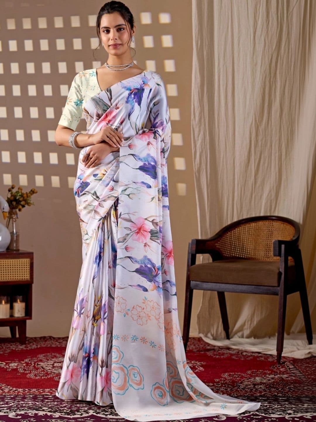Panzora Floral Designer Saree - view 1