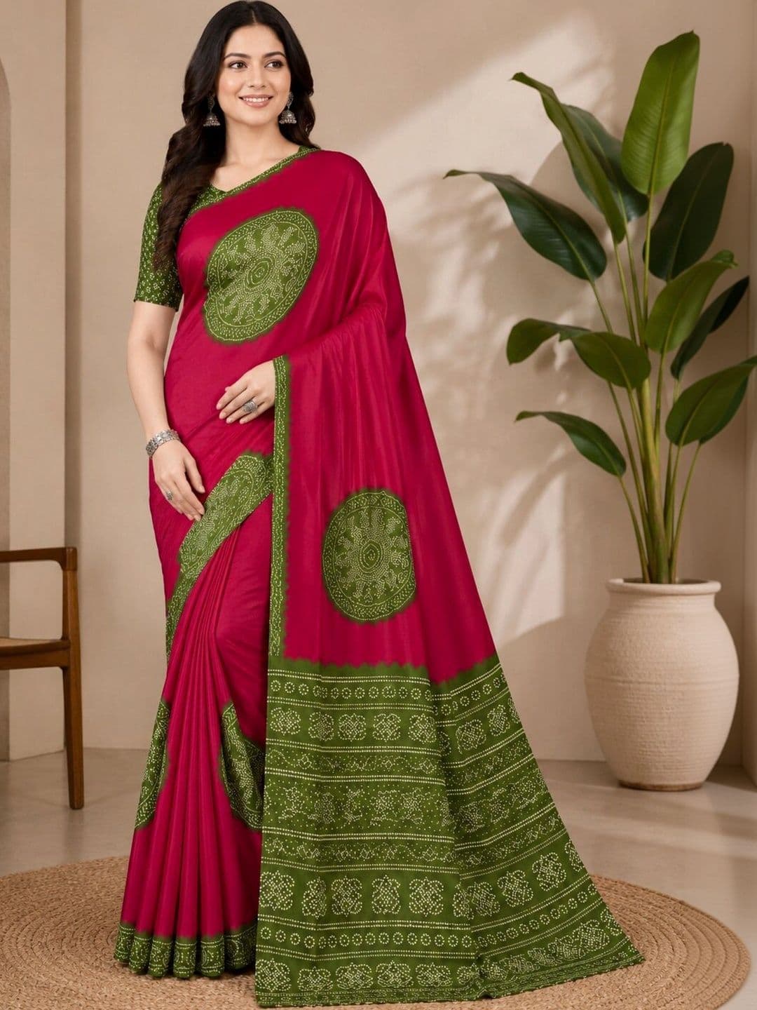 Anouk Batik Art Silk Designer Saree - view 1