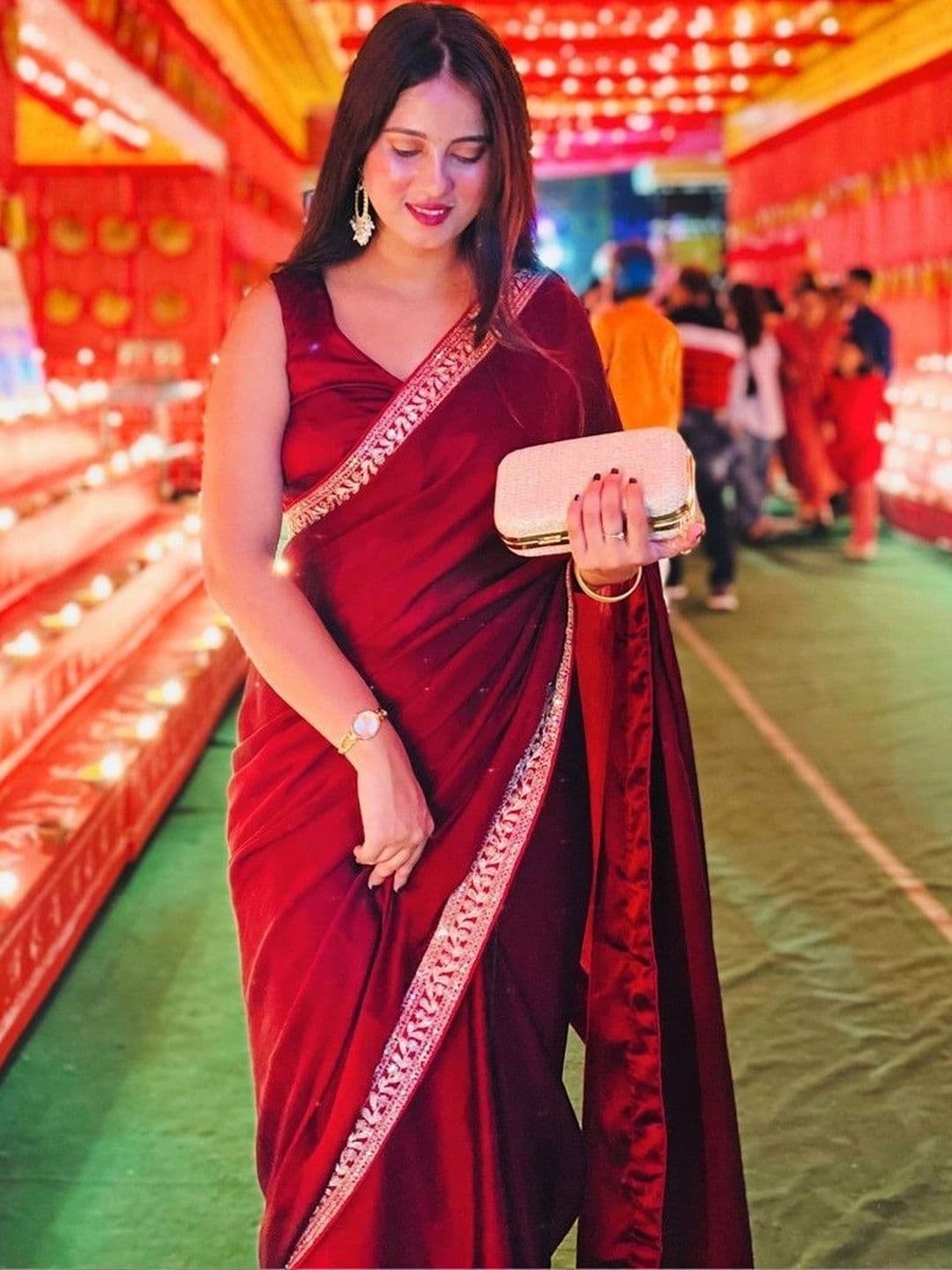 ANJAVI FASHION Zari Jute Silk Saree - view 1