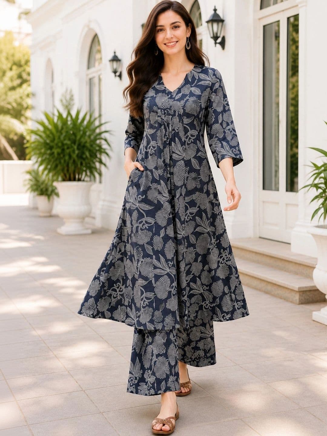 DSK STUDIO Women Floral Printed Regular Kurta with Palazzos - view 1