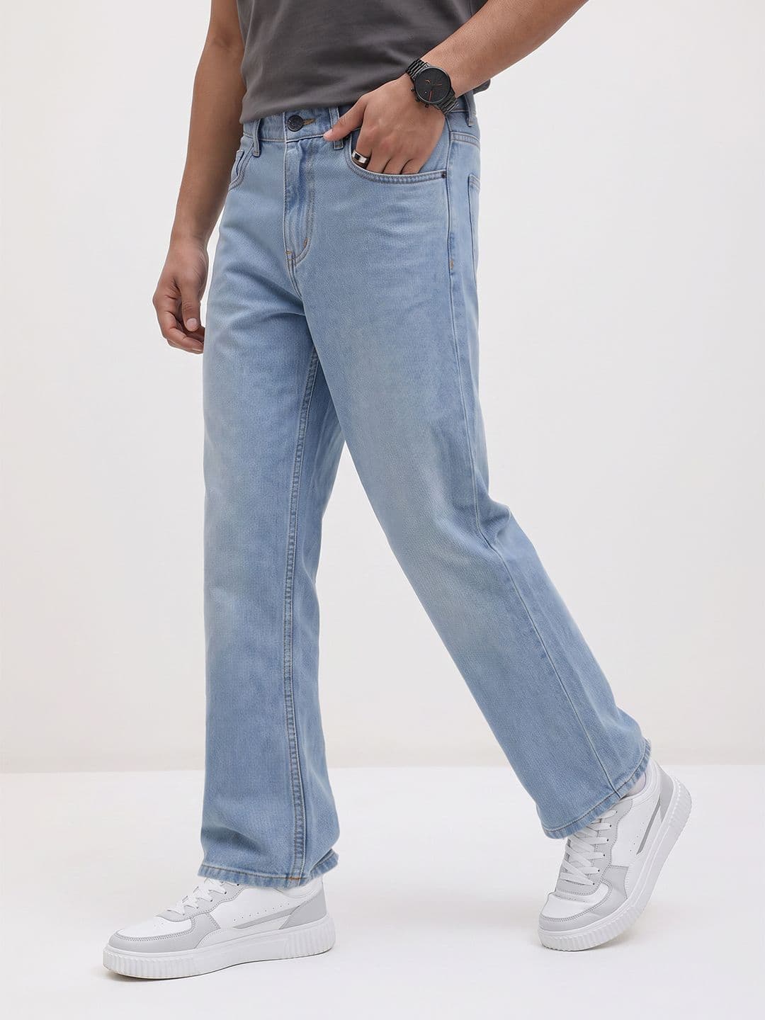 The Roadster Life Co. Men Baggy Pure Cotton Jeans - view 1