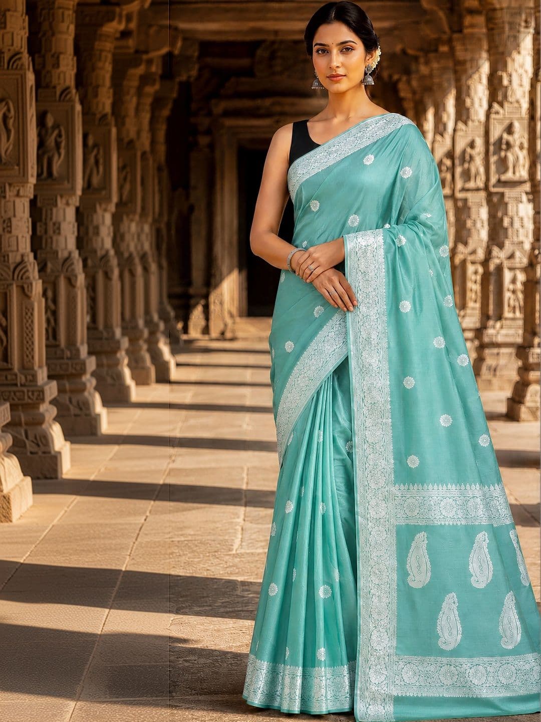 Mitera Woven Design Zari Designer Kanjeevaram Saree - view 1