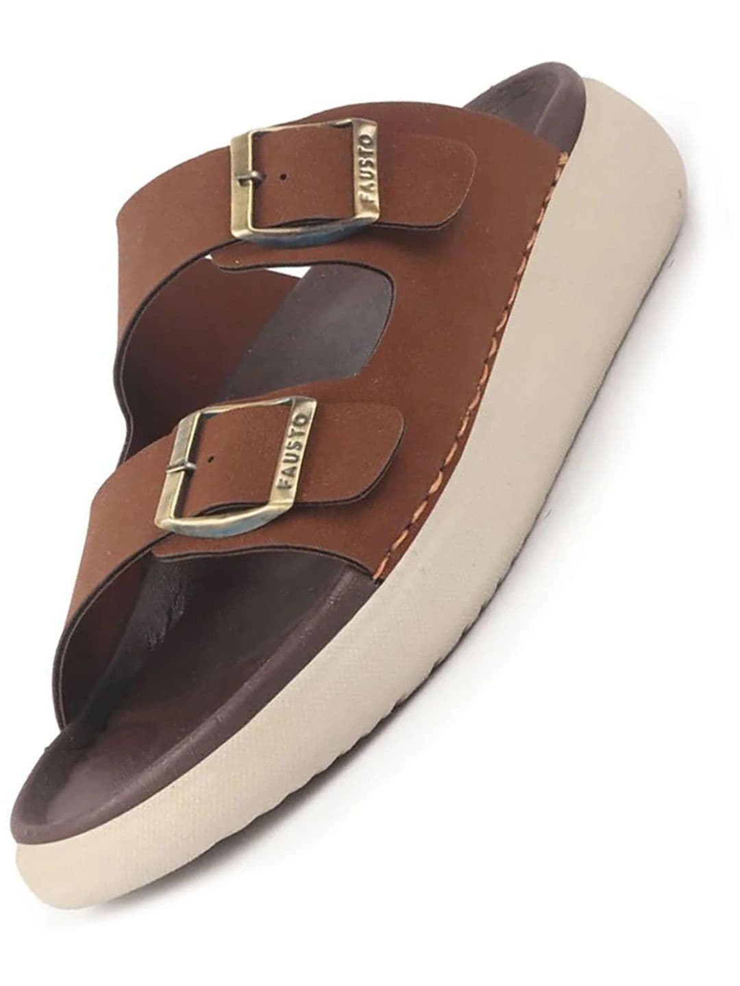 FAUSTO Men Open Toe Buckle Strap Comfort Sandals - view 1