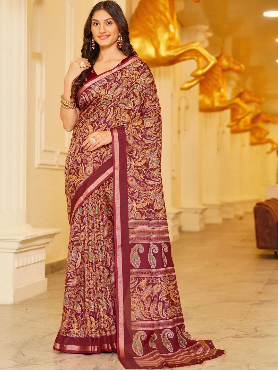 NARIVESH TRENDS Paisley Saree - view 1