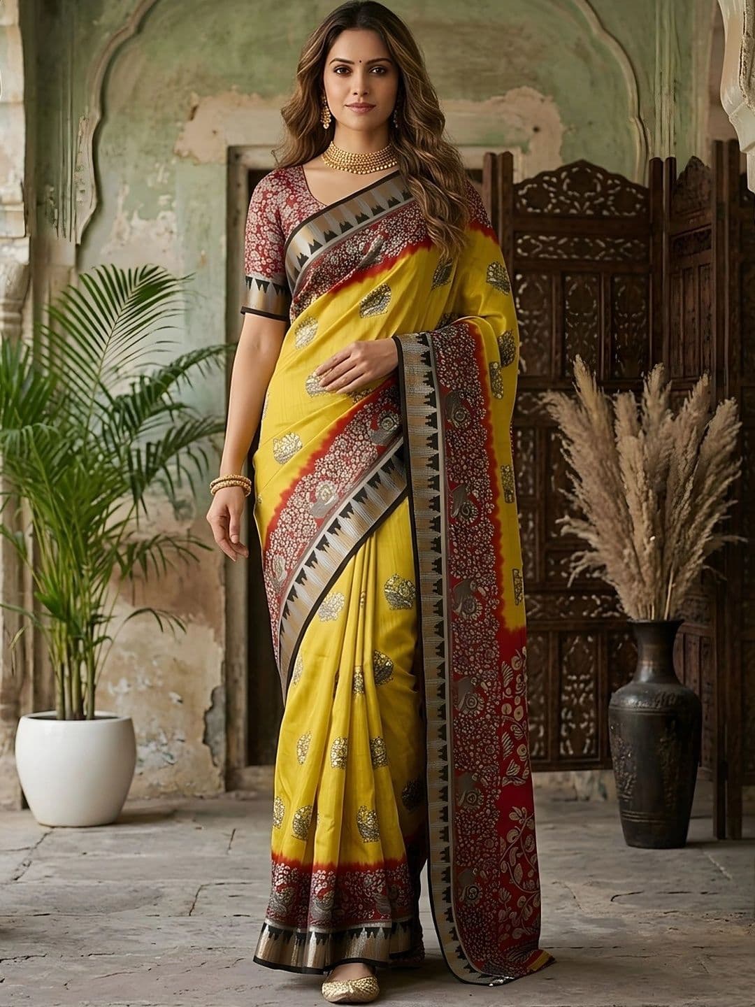 Mitera Paisley Zari Silk Blend Designer Saree - view 1