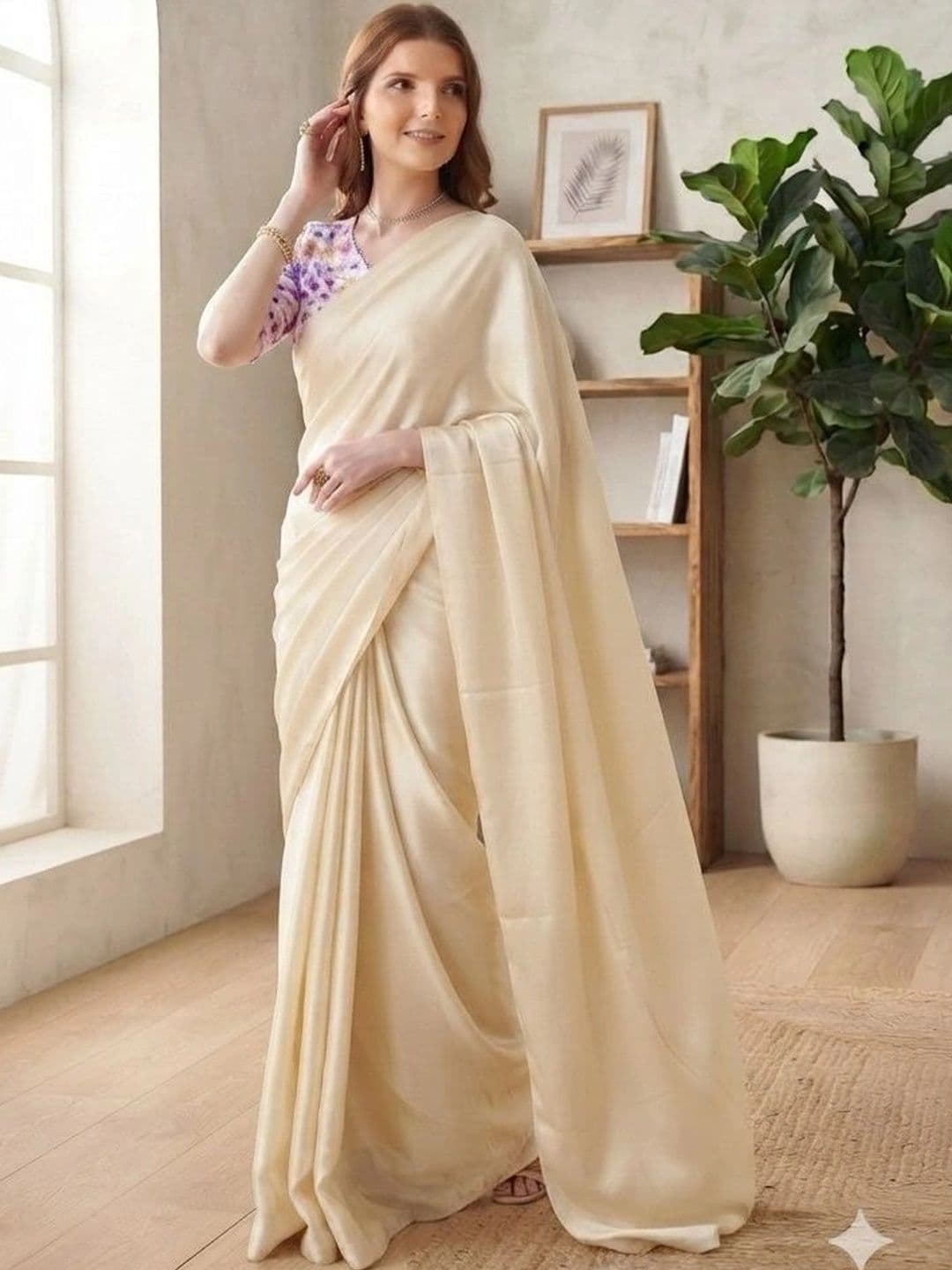 HERE&NOW Satin Saree - view 1