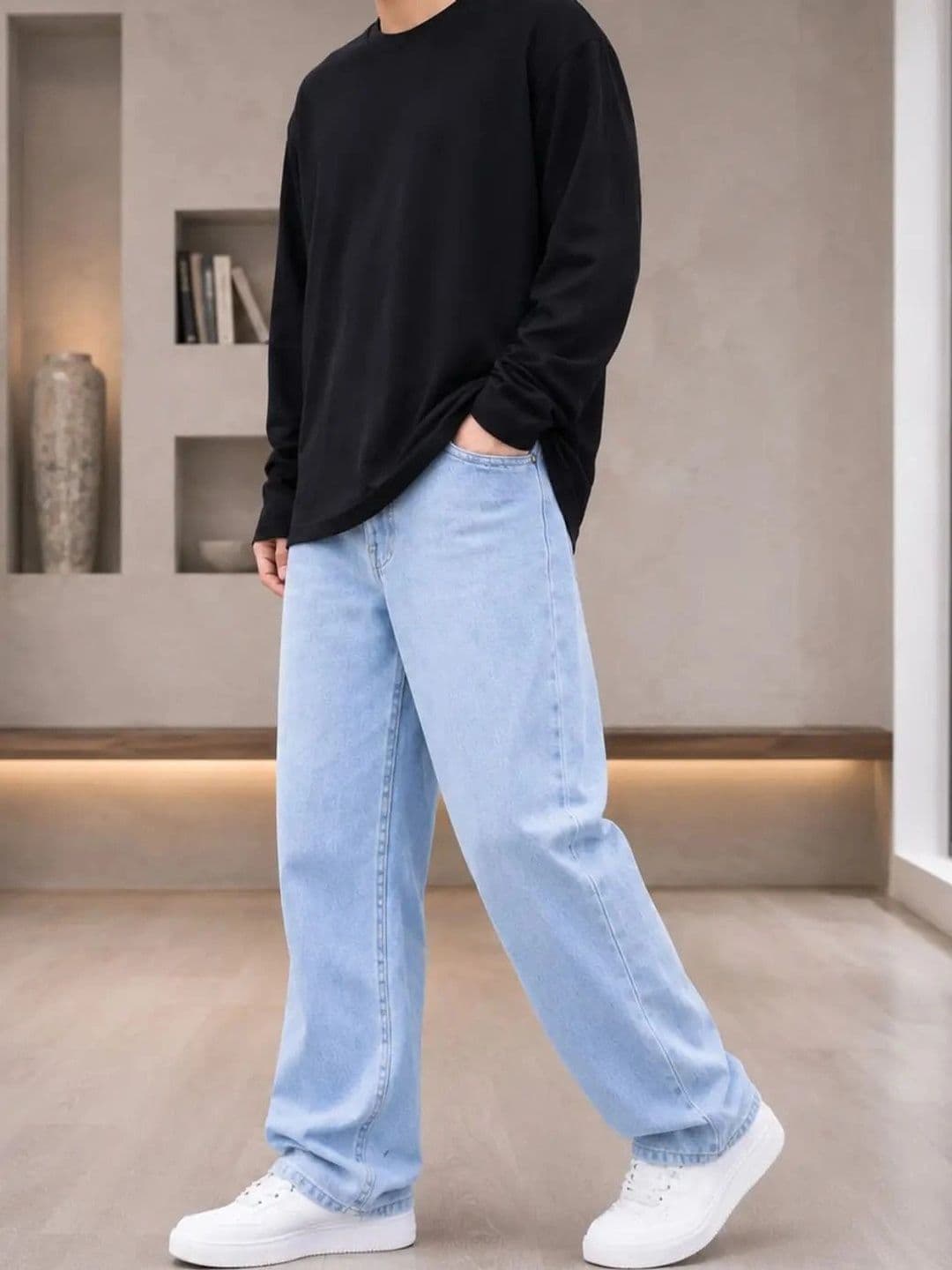 BREXX Men Straight Fit Mid-Rise Stretchable Jeans - view 1