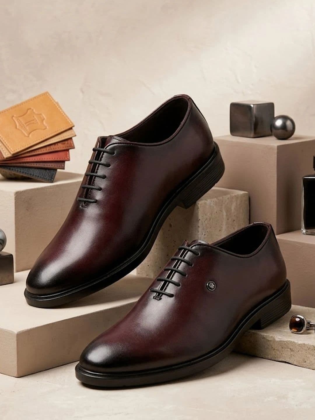 House of Pataudi Men Pointed Toe Lace-Ups Formal Oxfords - view 1