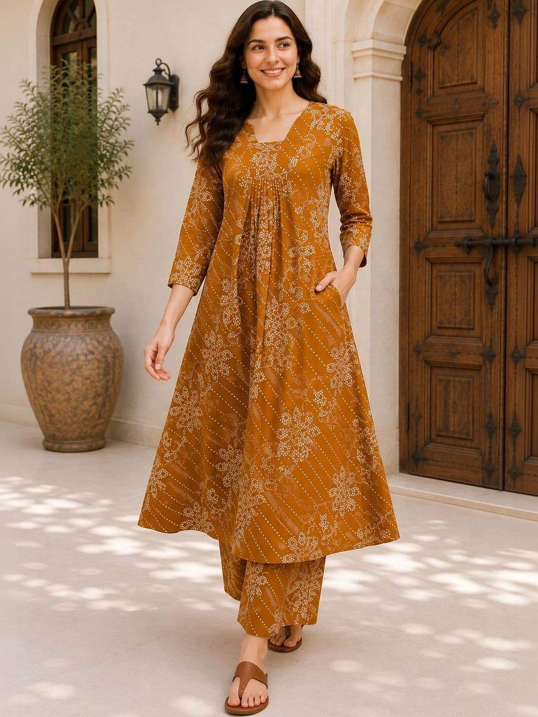DSK STUDIO Women Ethnic Motifs Printed Regular Kurta with Palazzos - view 1